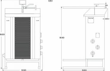 POTIS Caren Dönergrill CE3 Gyrosgrill max 30kg Dönermaschine